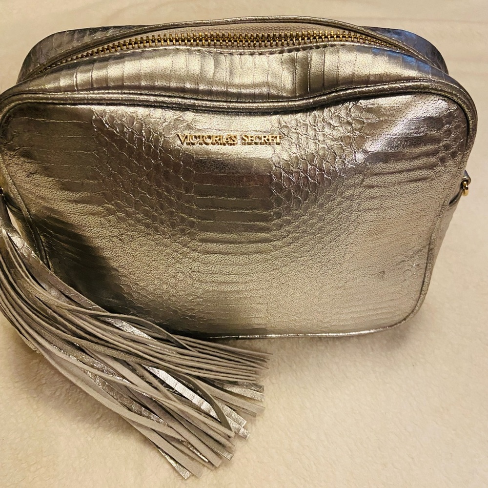 Victoria’s Secret Silver Purse or Makeup Bag EUC